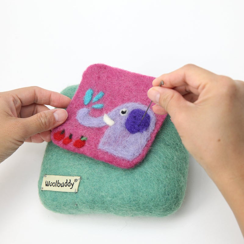 Woolbuddy Needle Felting Pad - Durable Wool Mat for Craft Projects, Foam Alternative, 6"x6"x1.5" (Teal) - Image 2